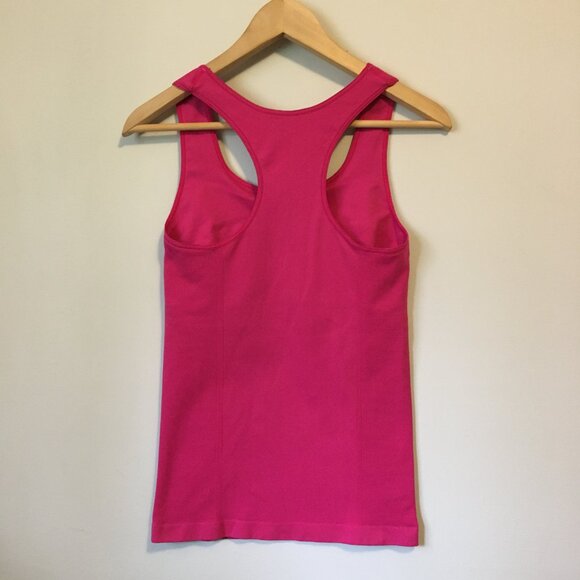 Hot Pink Barbiecore Stretchy Racerback Back Tank Top With Inbuilt Bra - Picture 2 of 11
